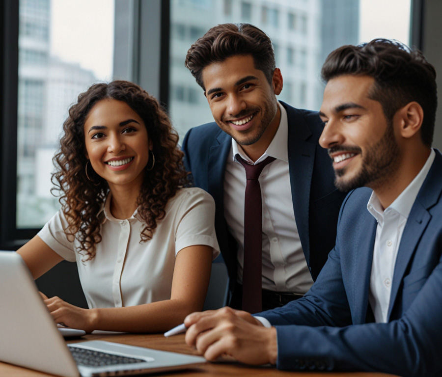 Profesionales trabajando en contabilidad moderna